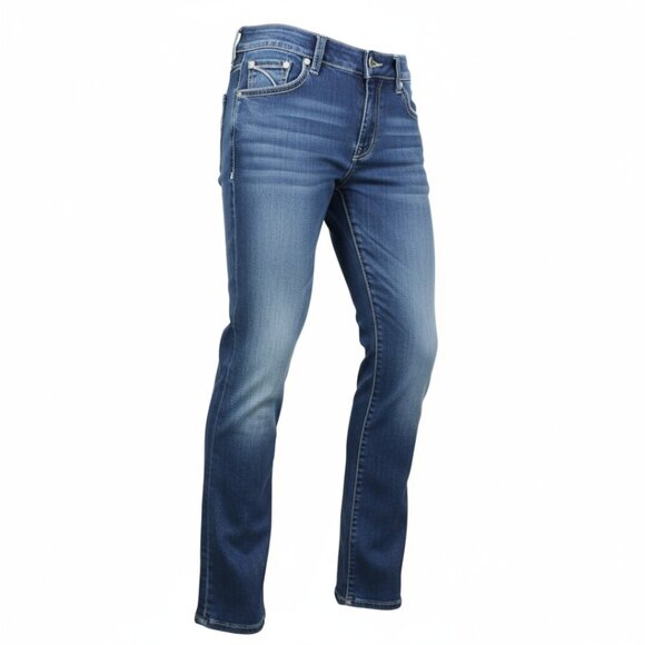 Rock & Roll Cowgirl Blue Fade Distressed Boyfriend Boot Jean 27/31 - Picture 2 of 9